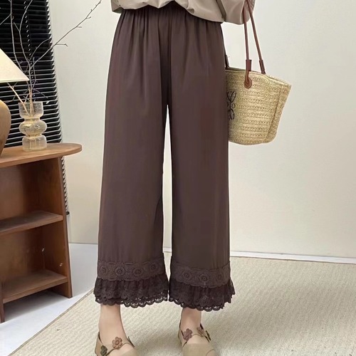 2色／裾レースペチパンツ ・12503