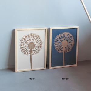 Monika Petersen  Lino Print ポスター Gold Dandelion フレームセット