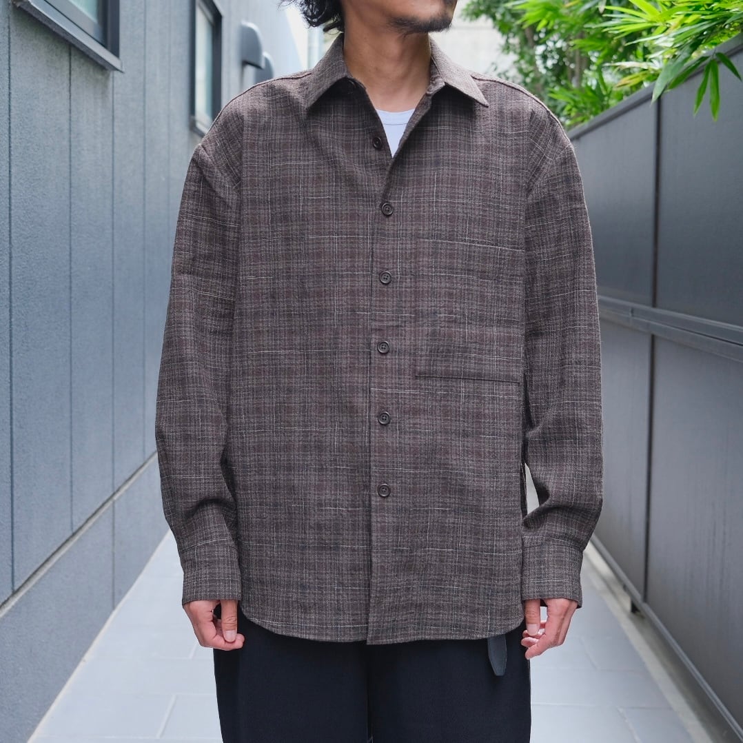 EVAN KINORI(エヴァン キノリ) / Big Shirt Two Kasuri Wool Check