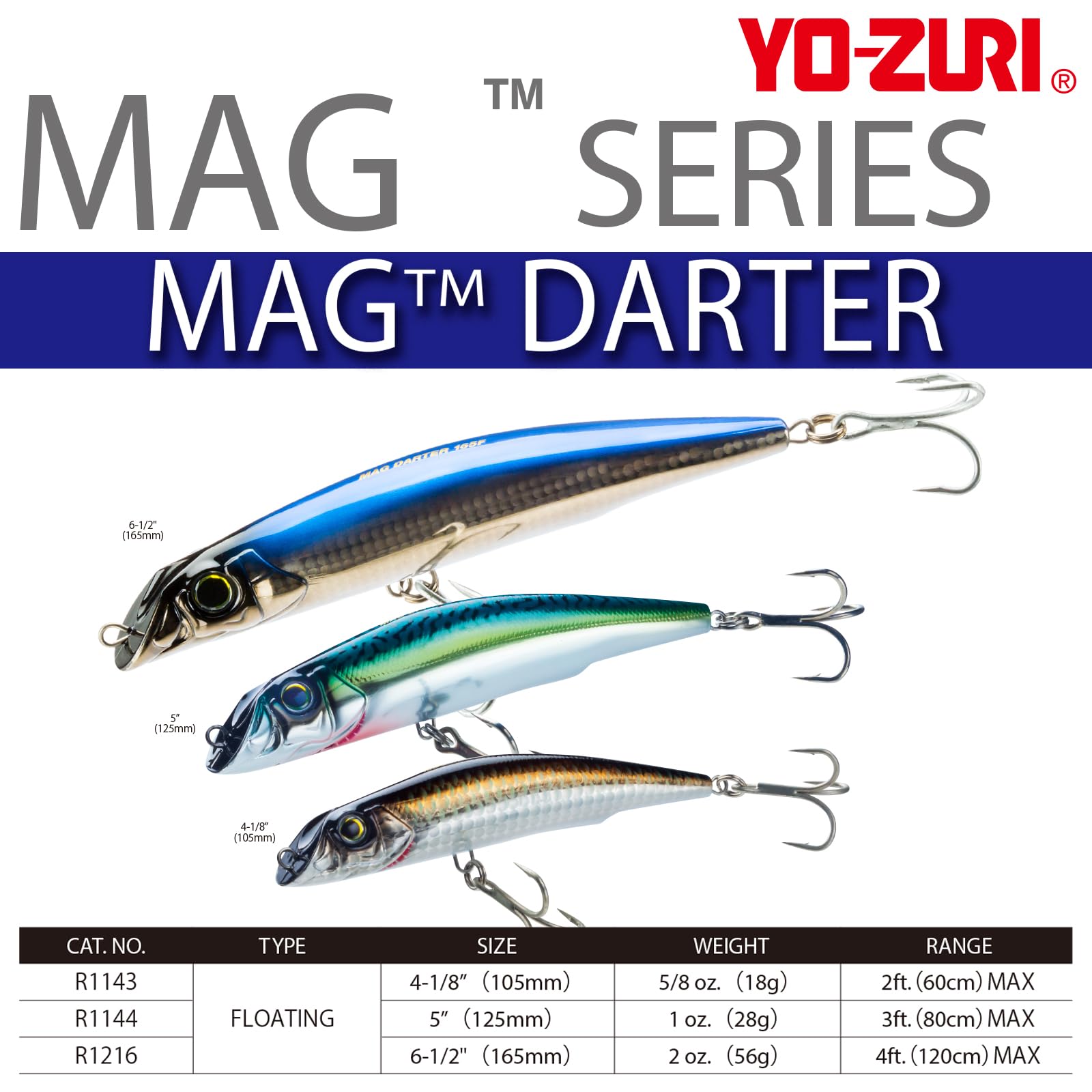 YO-ZURI ソルトルアー マグダーターフローティング 105mm/125mm/165mm