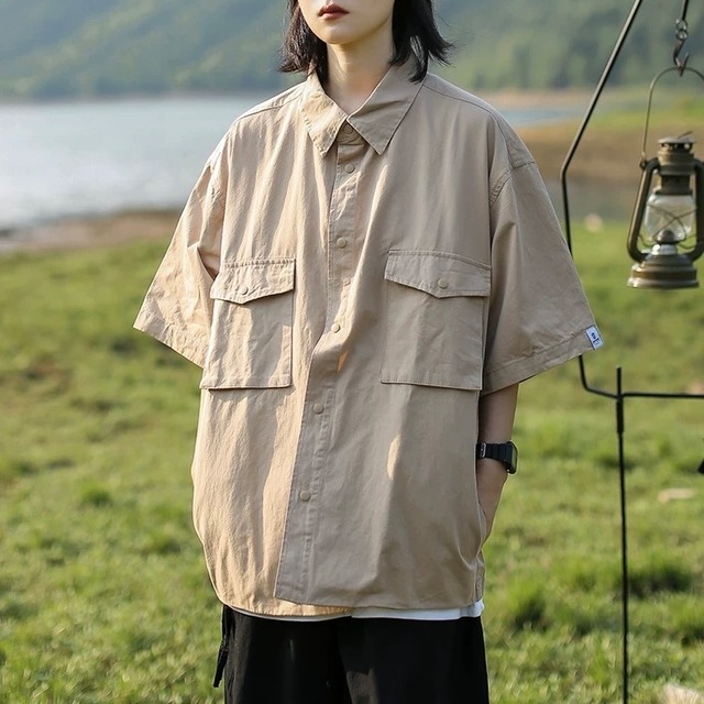 オーバーサイズショートスリーブシャツ　J0135