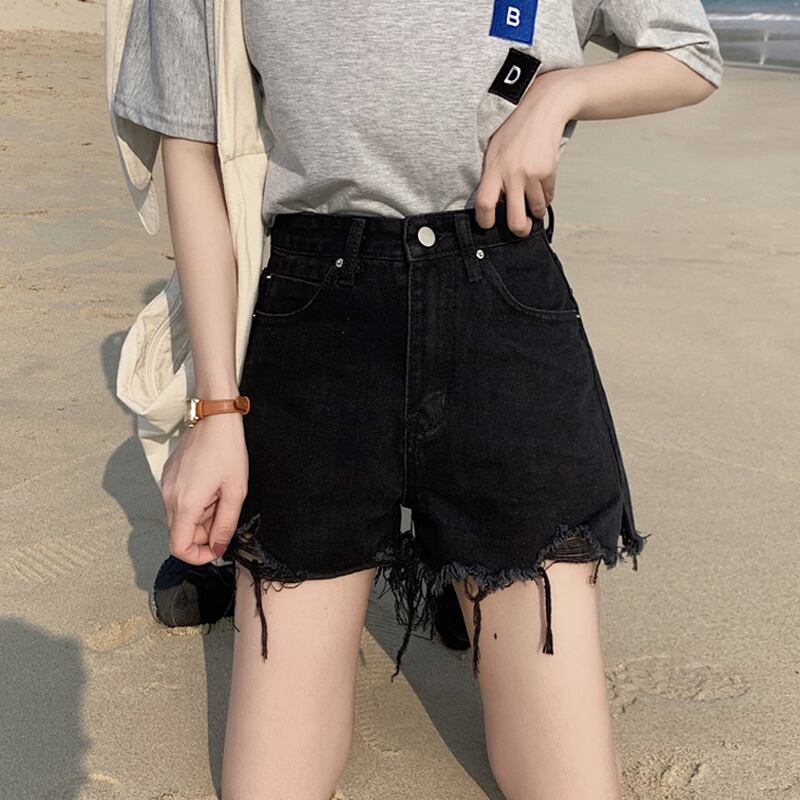 レッドスリムジーンズ サマースタイルハイウェストショーツ 夏物 ブルマー スーパーモール51407916228