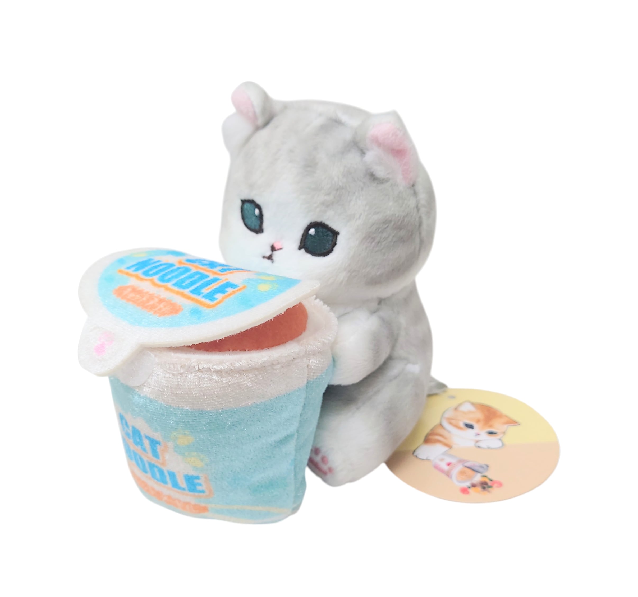 USED】mofusand デスクトップひっかけぬいぐるみ（カップ麺） はたらく