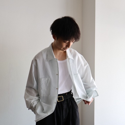 Cale " Lime Indigo Print Shirts ( Pencil Stripe )"