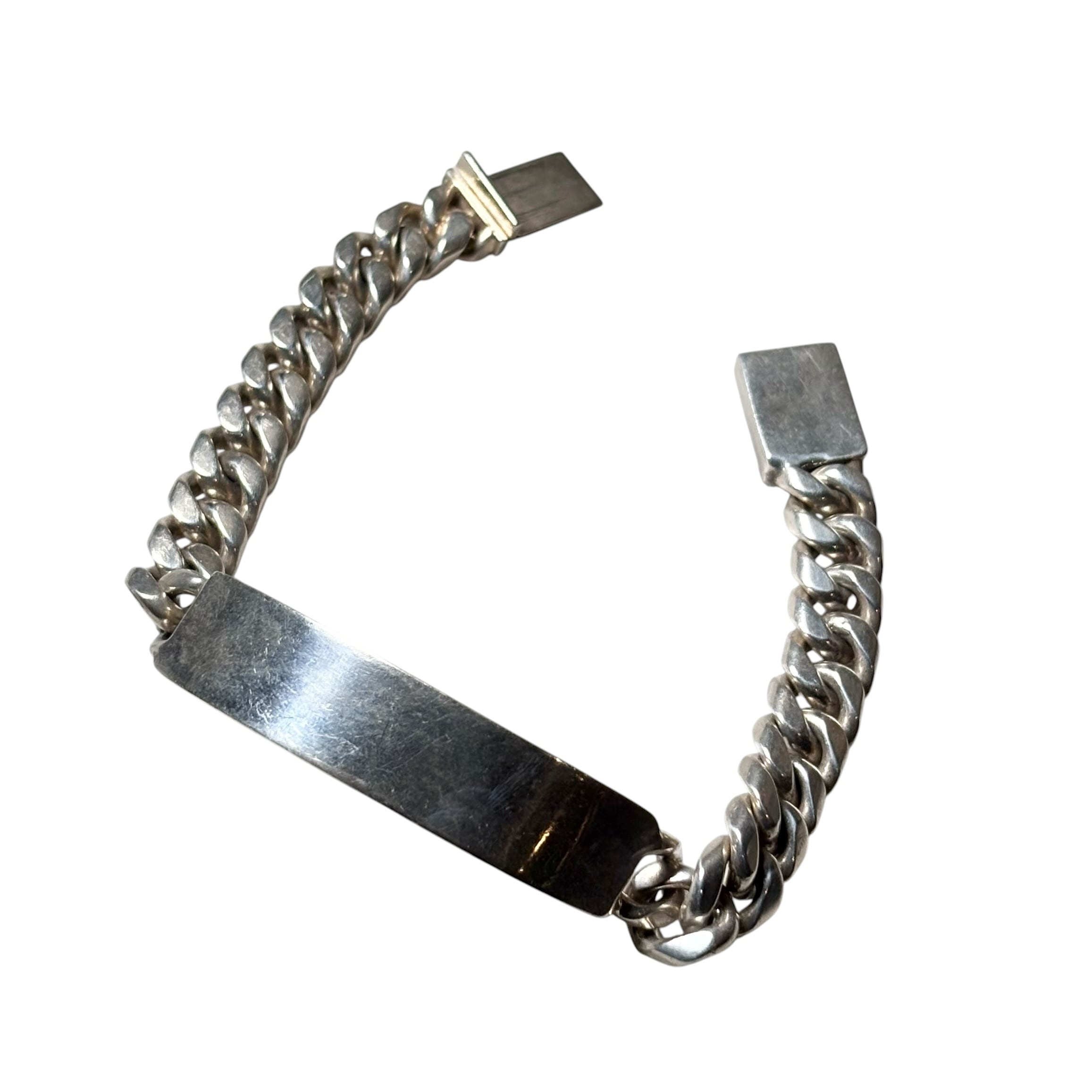 vintage Mexican silver ID plate bracelet | NOIR ONLINE