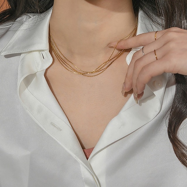 S925 gold plate with pearl necklace  (N105)