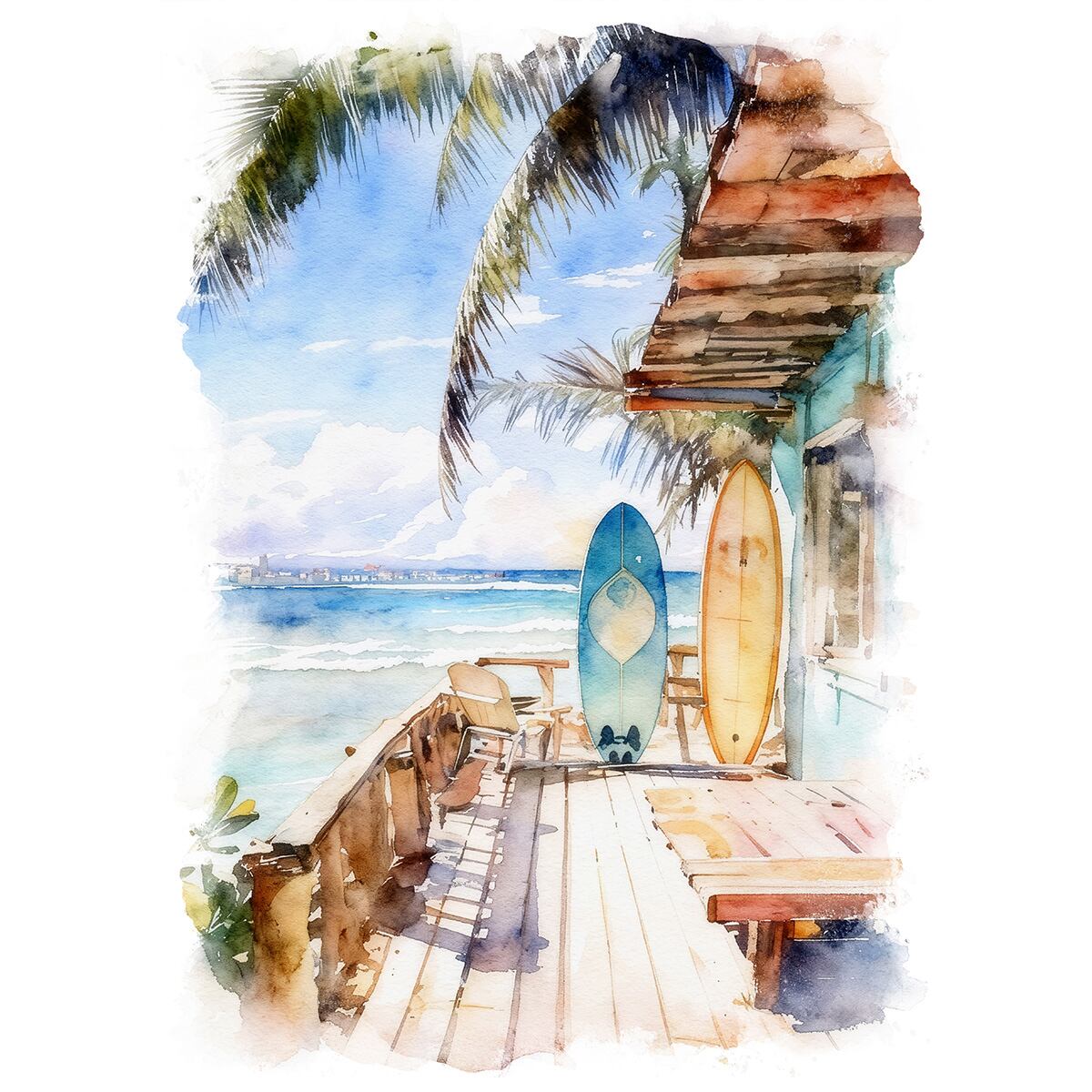 水彩 海岸線絵画 絵画 風景画 アメリカ カリフォルニアの海岸