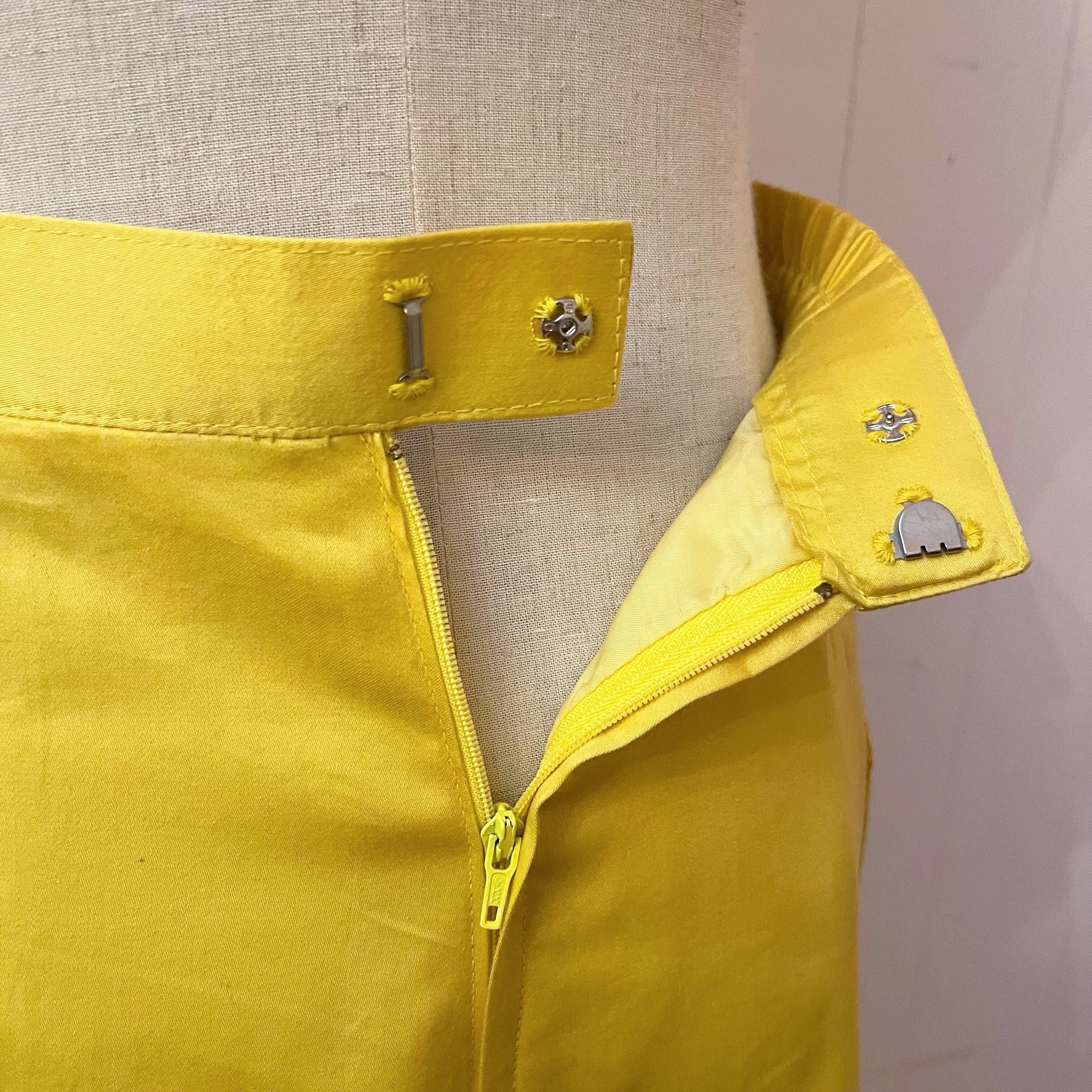 yellow tulip pocket flare skirt