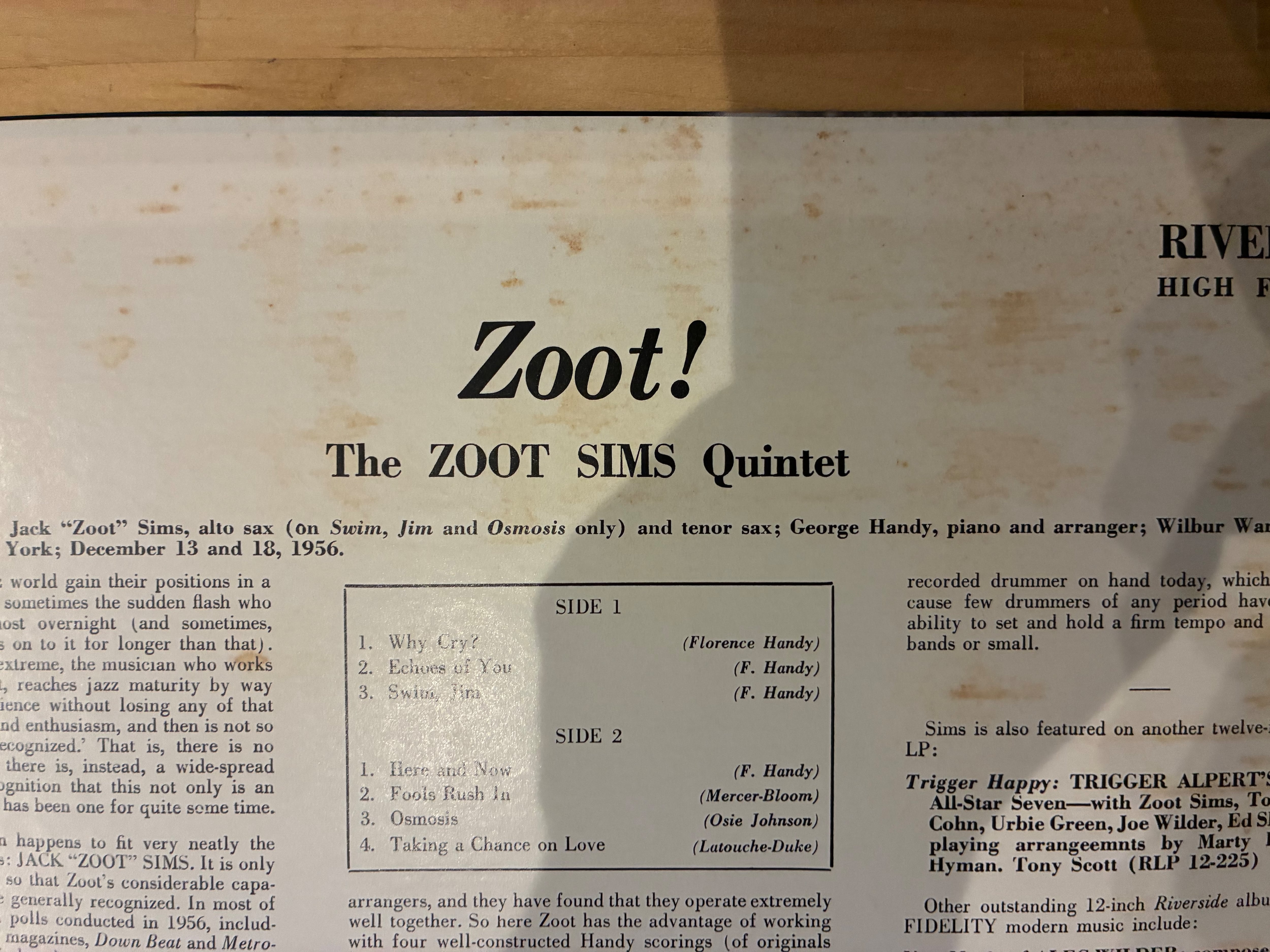 ZOOT SIMS / ZOOT ! | sixteen records (シックスティーンレコード)