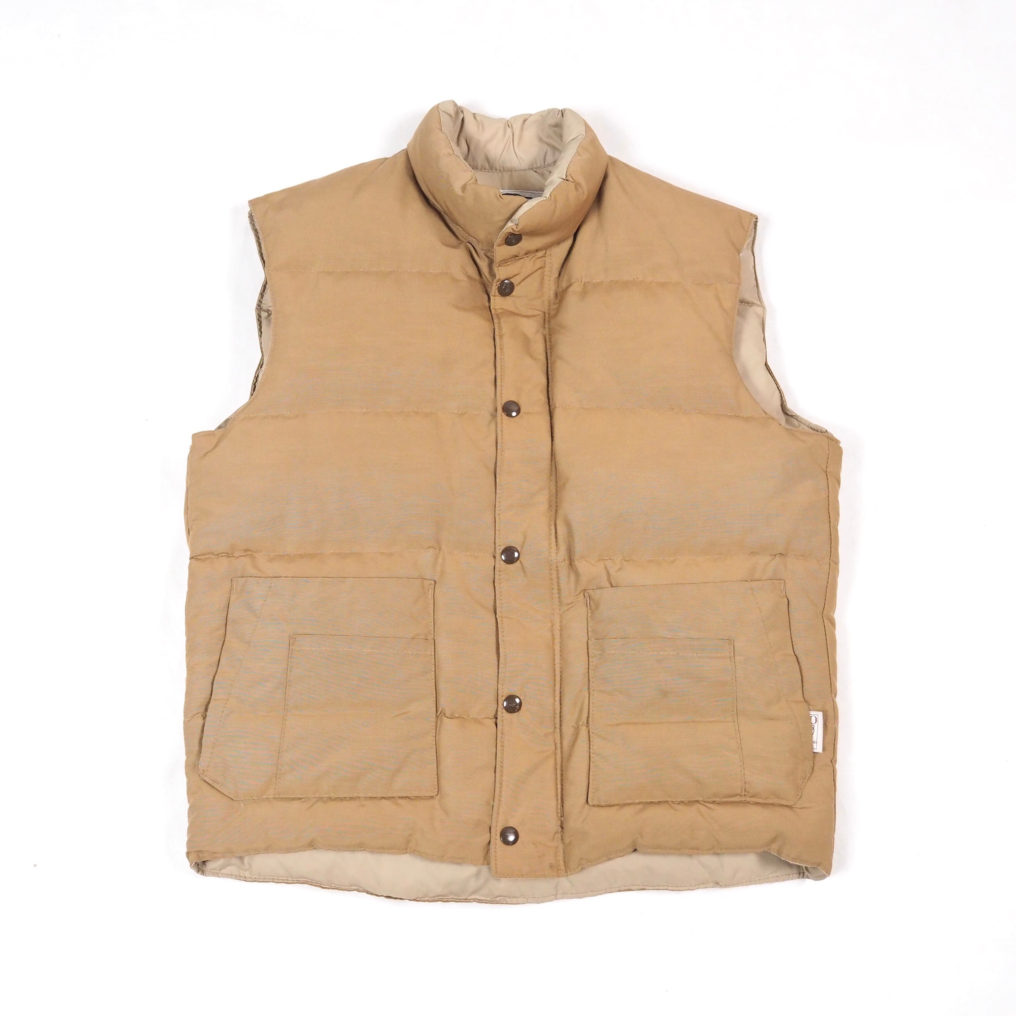 ORVIS 60/40 shell goose down vest M CANADA製 /70's-80's オービス ロクヨンクロス グースダウンベスト ベージュ