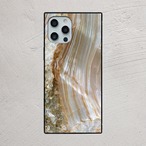 iPhoneケース シェル 貝殻模様｜ベージュブラウンの縞シェル柄プリント SHELL013-1