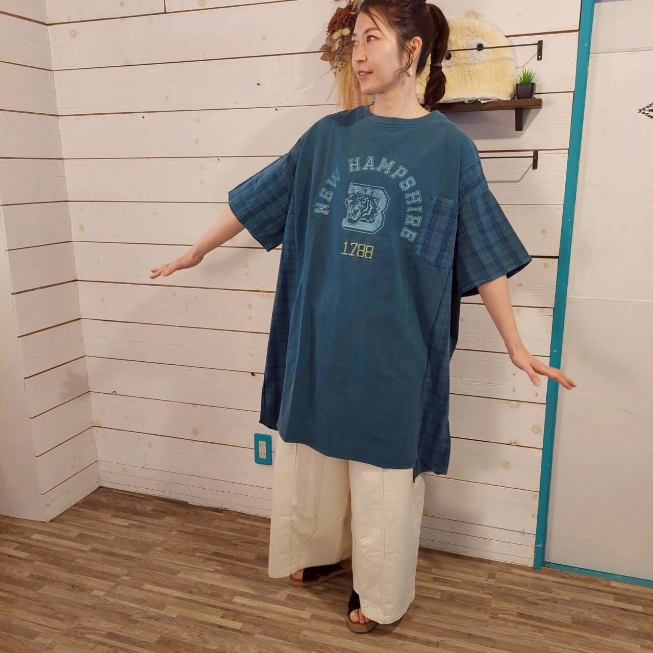 『People's』2768  ピグメント天竺チュニックワンピース