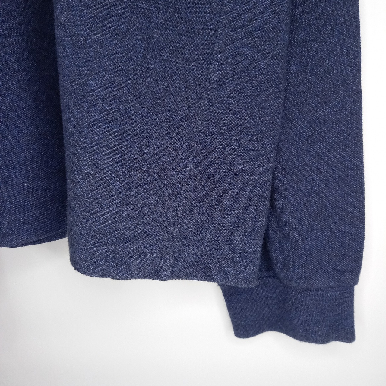 ラコステ　ポロシャツ　長袖　シェルボタン　無地　ユーロ古着　紺