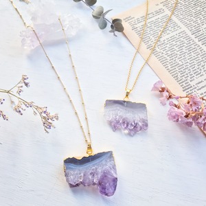 Slice amethyst necklace