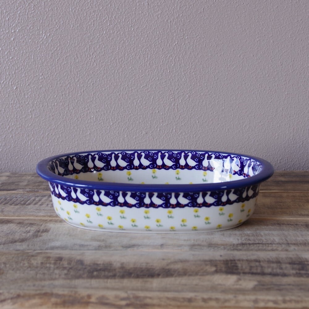 ポーリッシュポタリー花柄陶器皿セット 2個セット