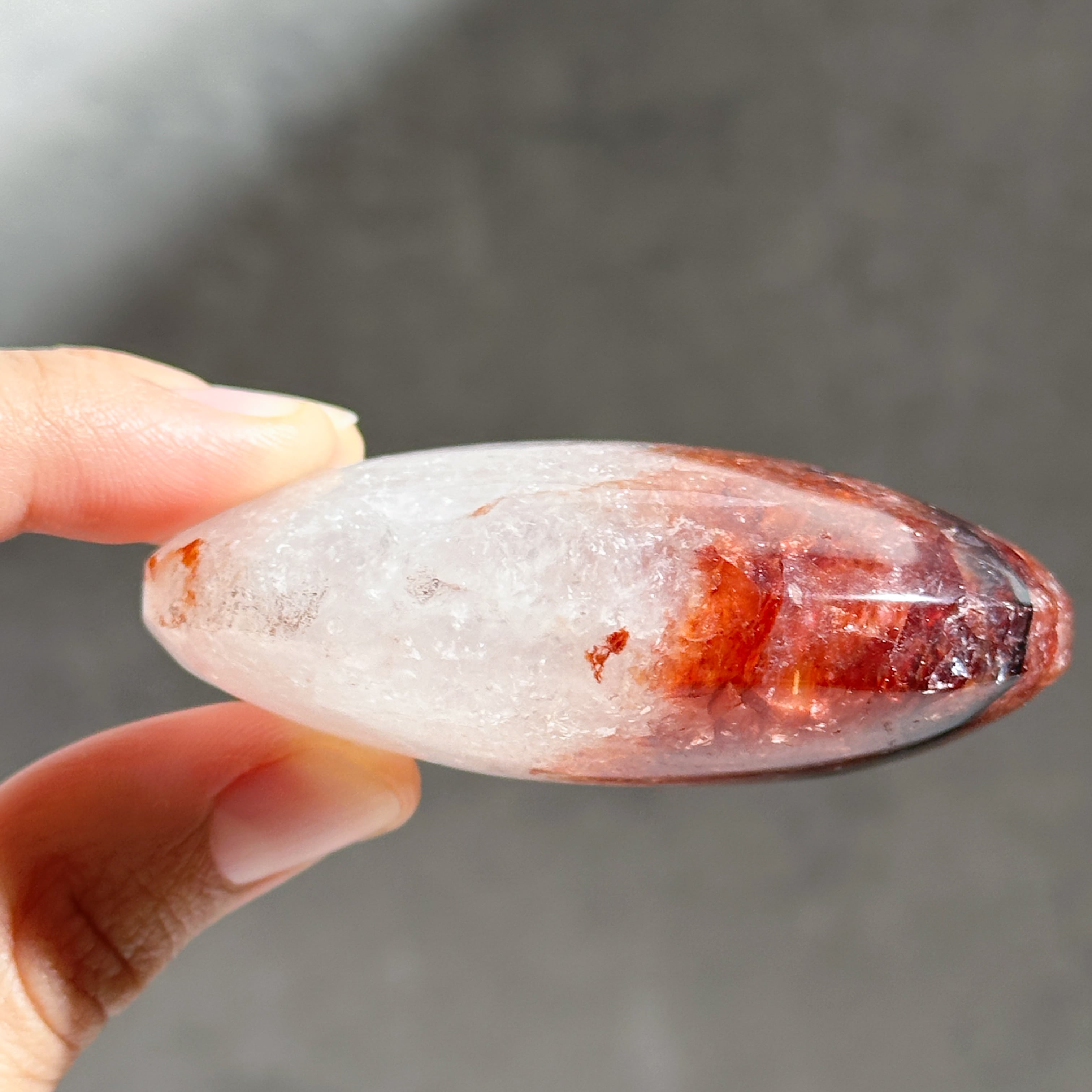 レッドヘマタイトクォーツ パームストーン32◇Red Hematite Quartz