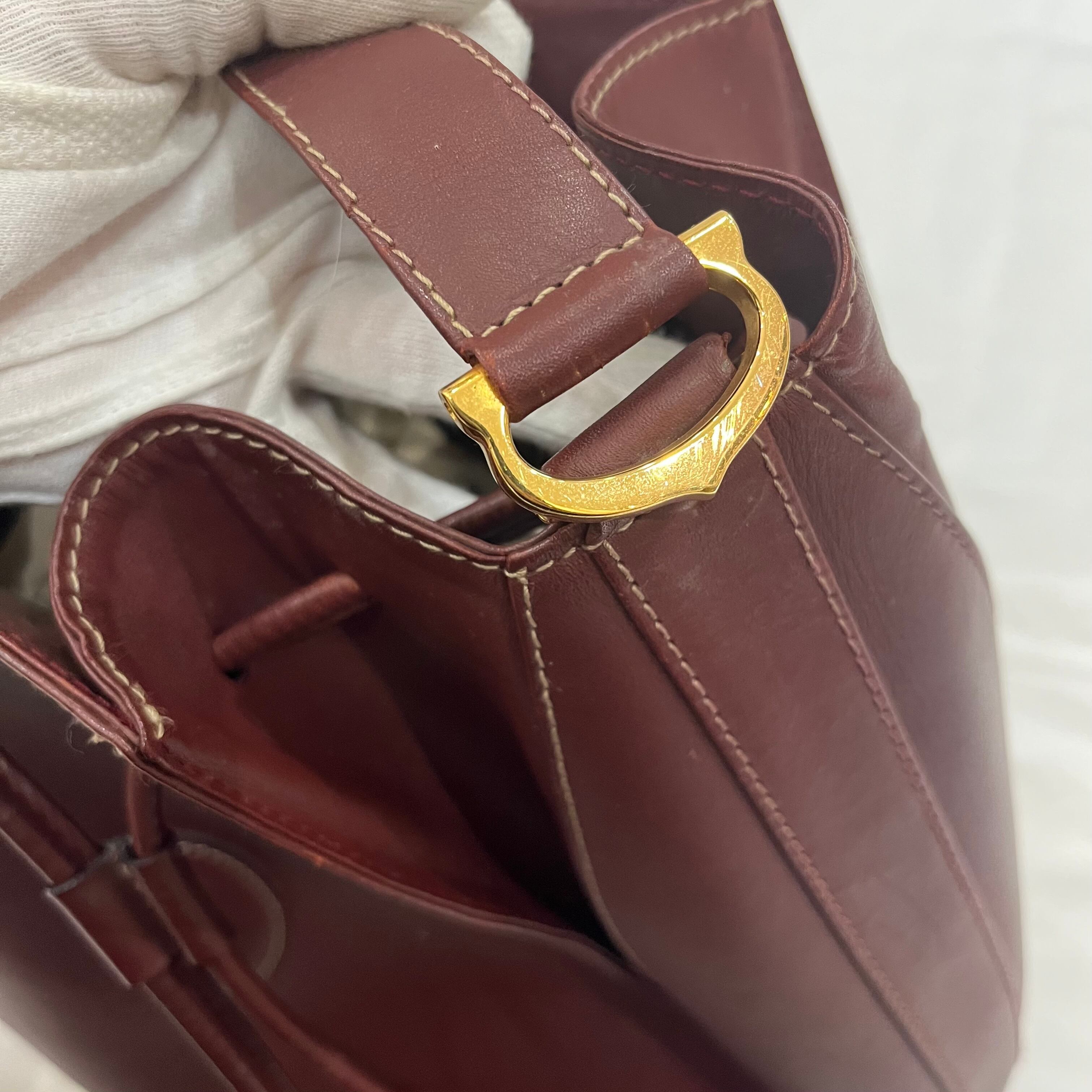 ショルダーバッグ バッグ レディース カルティエ 巾着 中古・古着通販】Cartier (カルティエ) 巾着ショルダーバッグ ボルドー