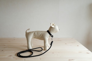 小型犬用のシンプルな首輪とリードのセット　黒