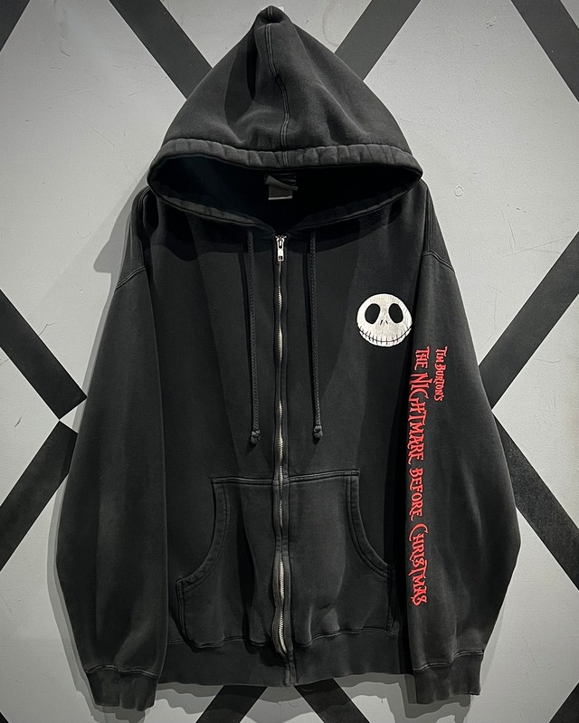 【X VINTAGE】“The Nightmare Before Christmas” Good Fade Zip Up Hoodie