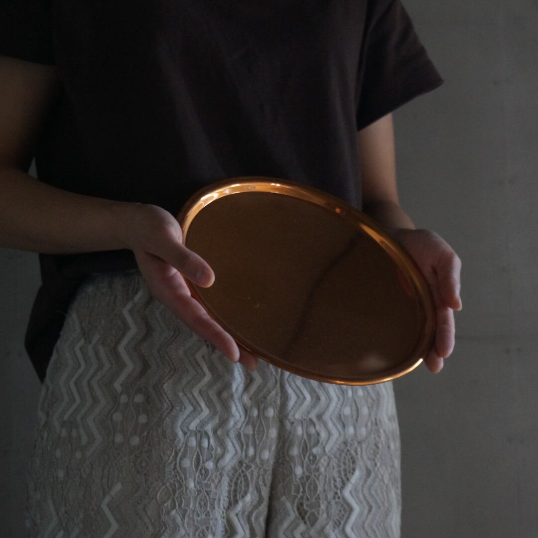古い国産の銅トレー