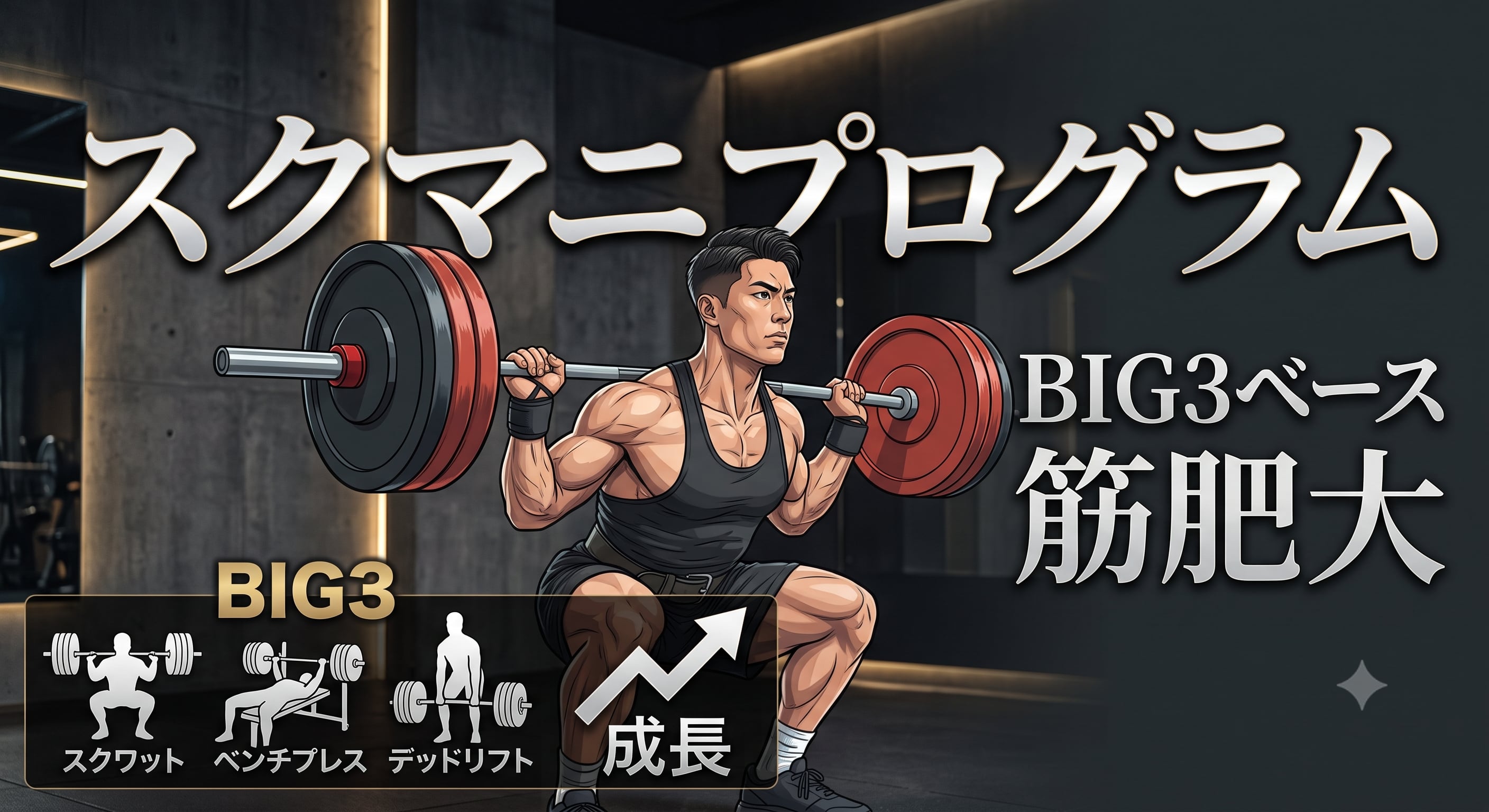 BIG3ベース筋肥大スクマニプログラム(週4) | squatmania