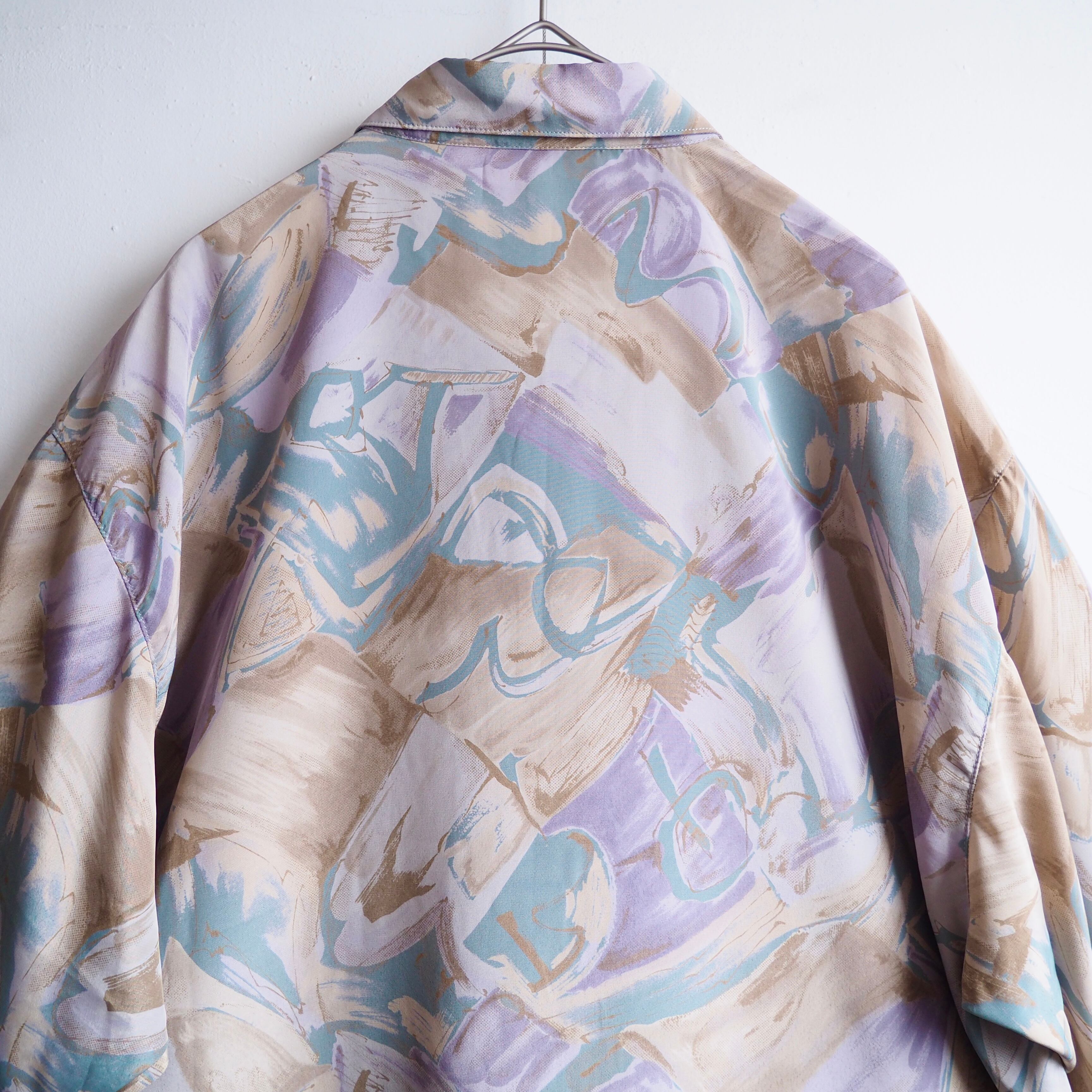 1990s Bewitching Beautiful magenta art Design vintage Drape loose shirt