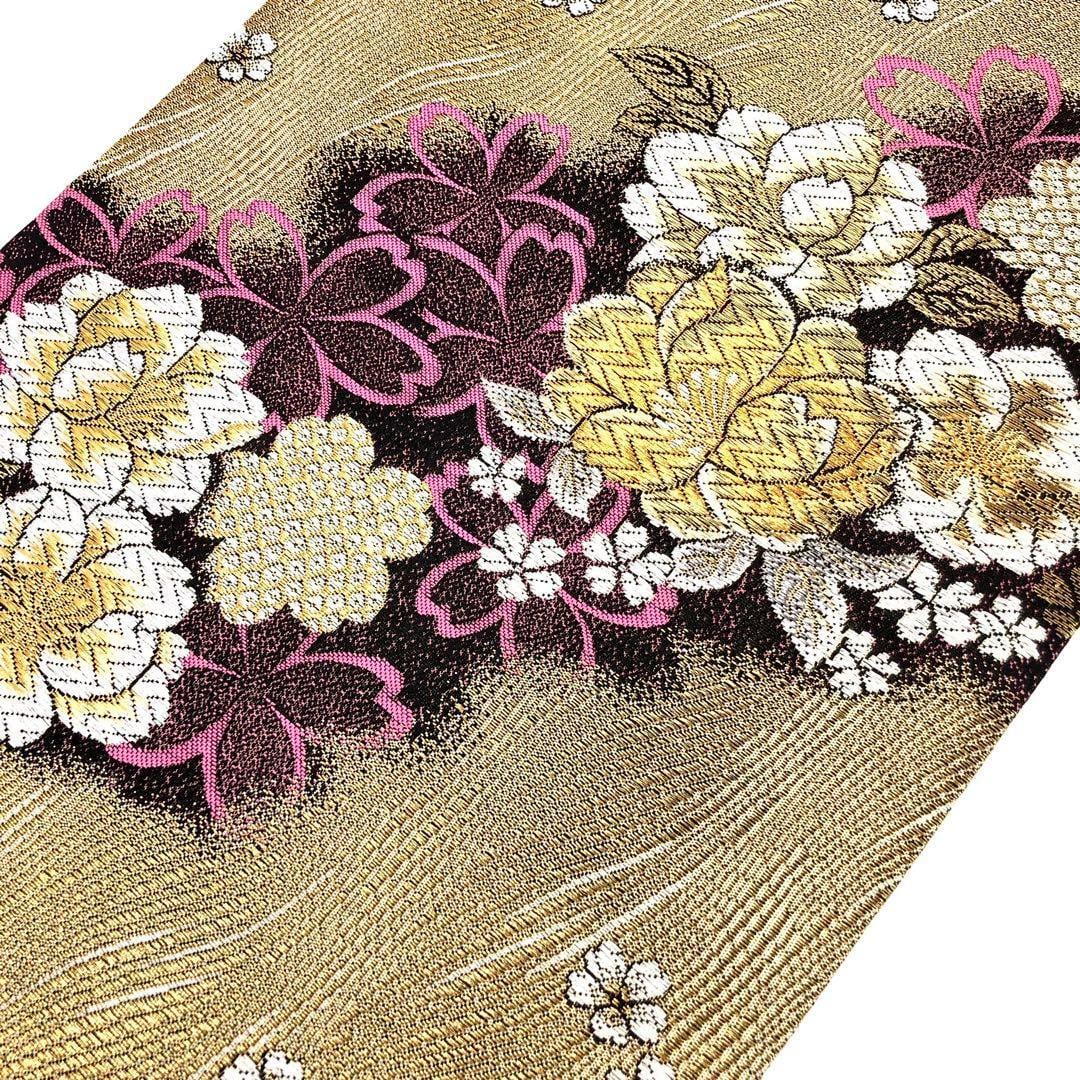 袋帯 美しい桜の花模様 金糸 振袖 O-3055 | リユース着物わびさび