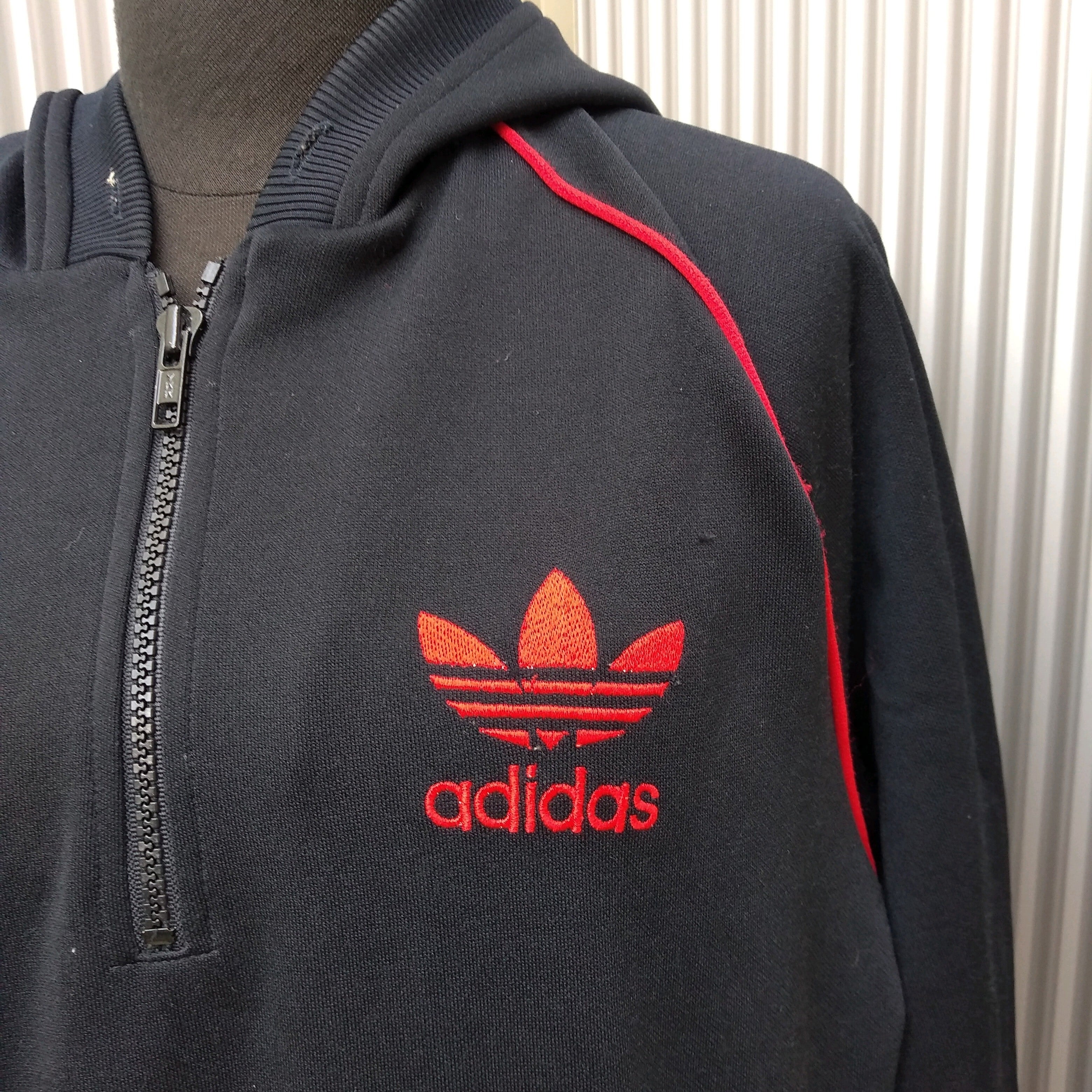 80s【adidas】アディダス ヴィンテージ デサント製 白赤 ジャージ