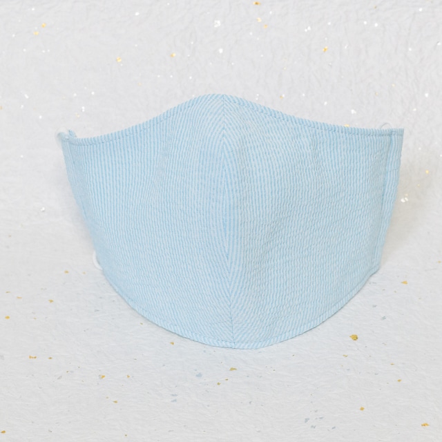 モダン和紙織りマスク パステル ブルー（水色）