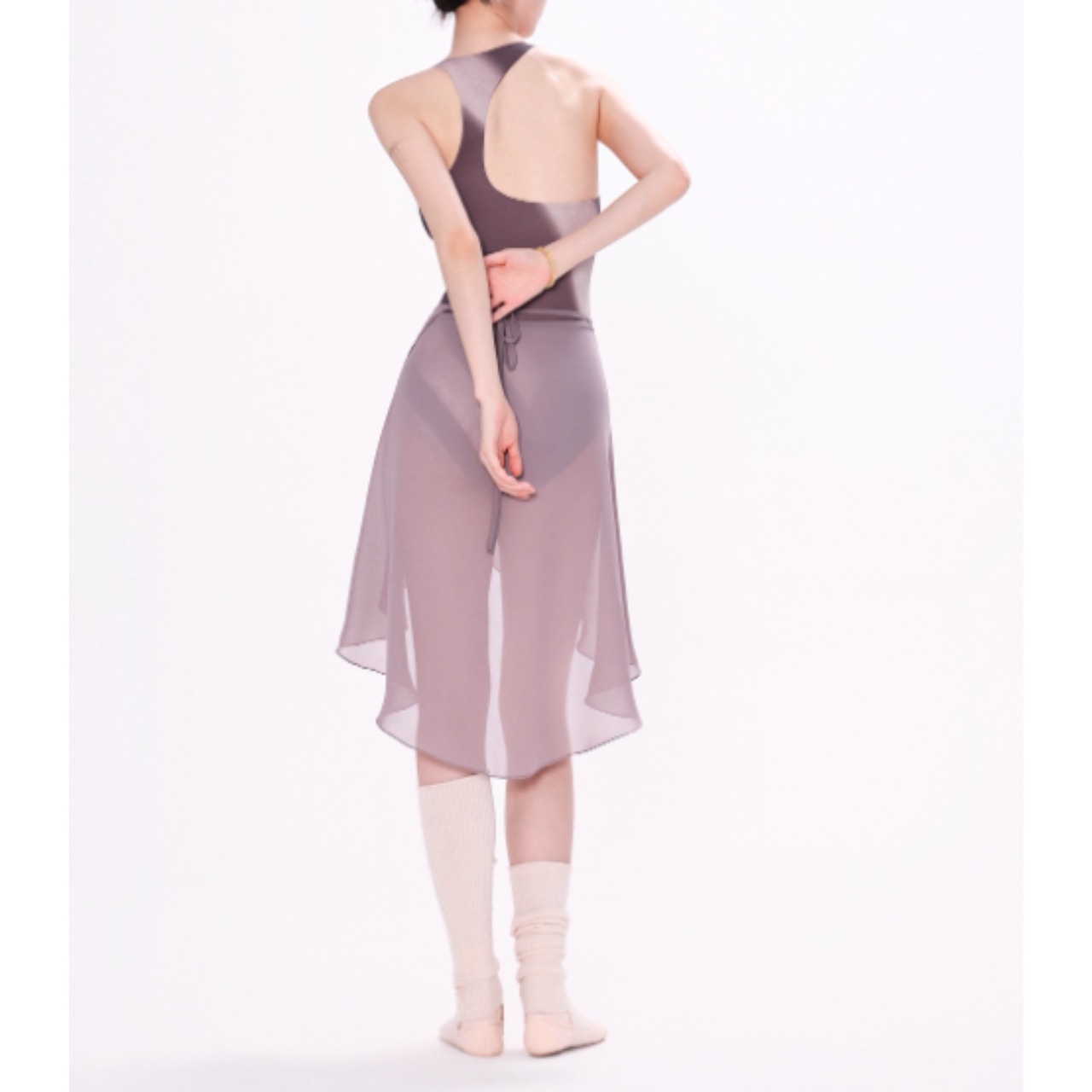 バックアシンメ ノースリーブレオタード 2色展開 L1226