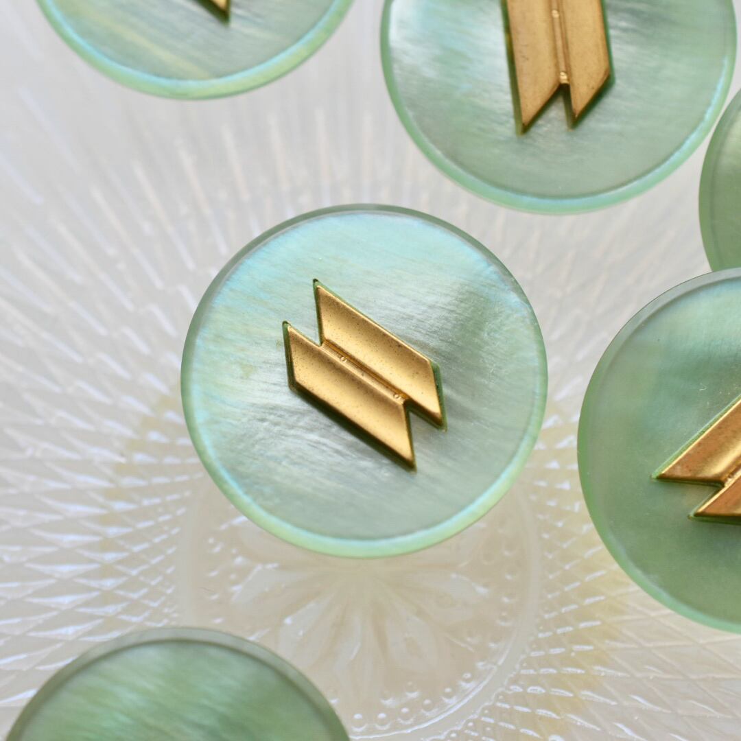 ゴールドダブルバー×シャイニーパステルグリーン 23㎜