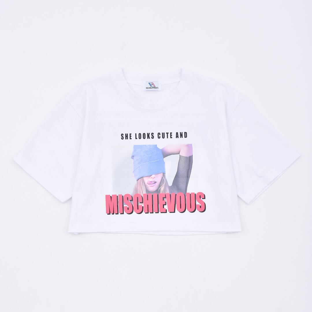 50%OFF】ショート丈 MISCHIEVOUS Tシャツ | VOLCAN&APHRODITE