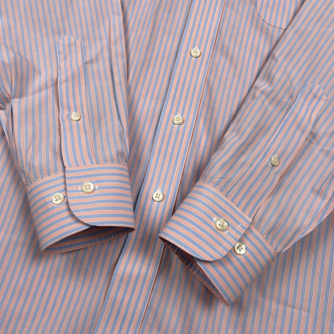 Brooks Brothers ブルックスブラザーズ ストライプ 長袖 ドレスシャツ 16 - 12/3 /オレンジ×ブルー/メンズ