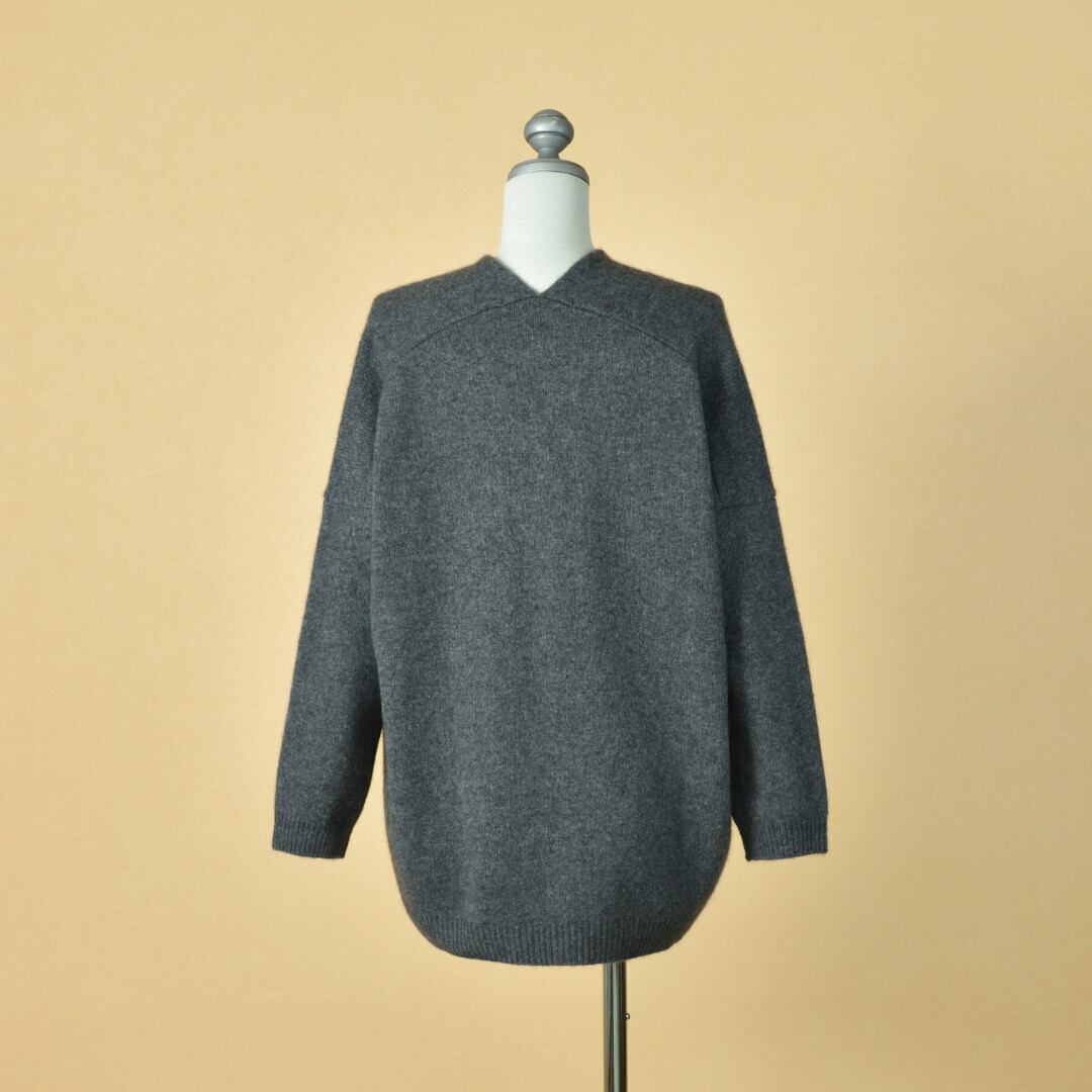 evam eva エヴァムエヴァ ウールフォックスショートローブ・チャコール