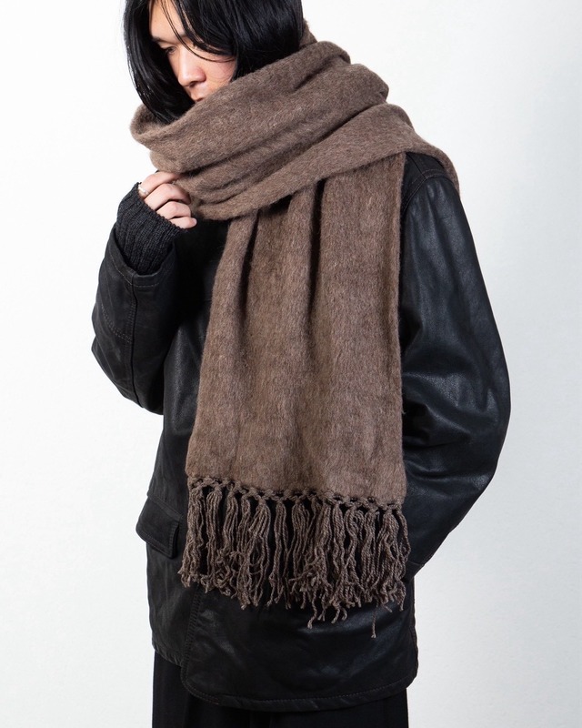 acrilica × fibrana knitted stole / From EUROPE / DEAD STOCK / COLOR:BROWN