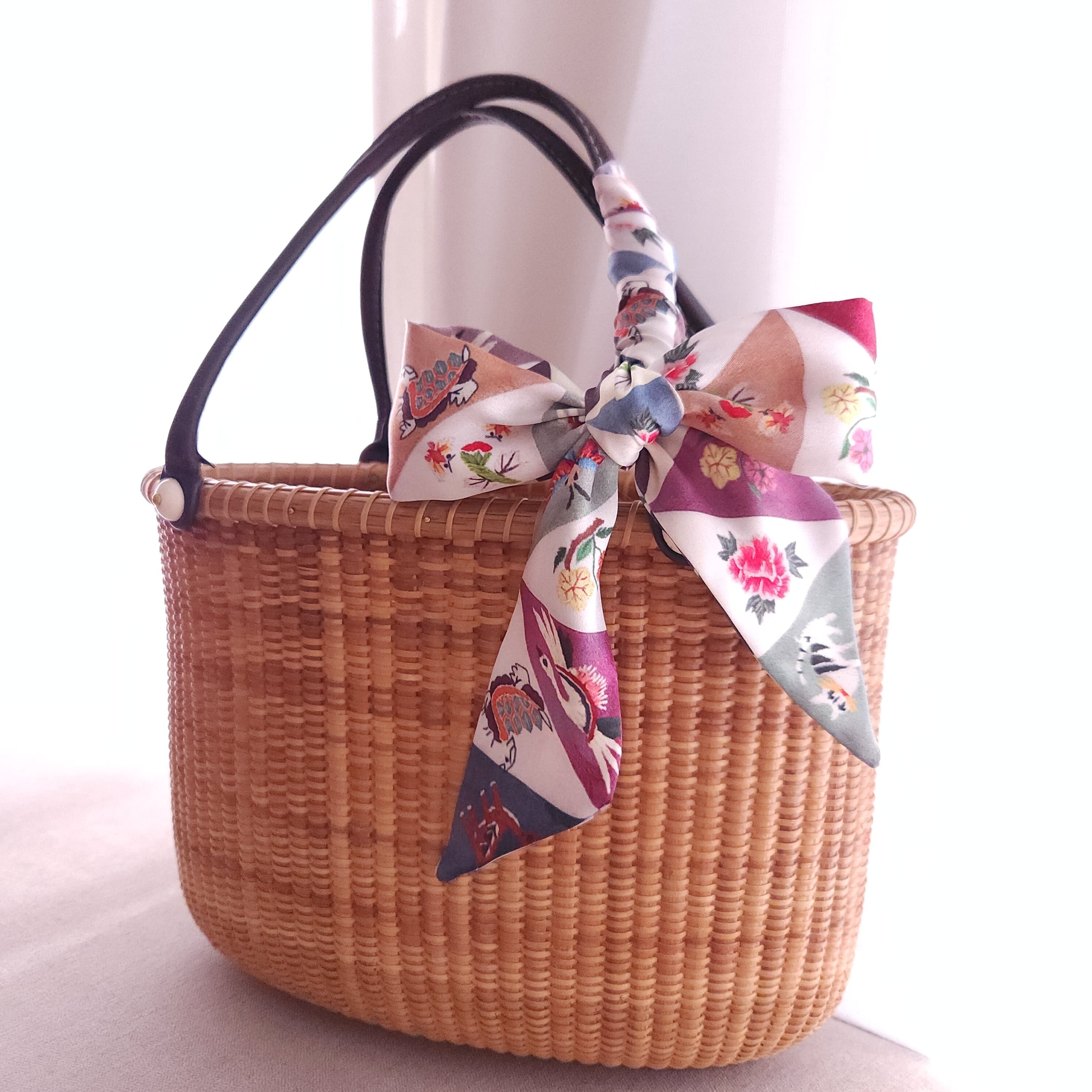 ●ツイリースカーフ● チョガッポ プリント かざぐるま吉祥紋 ●5.5x105cm●