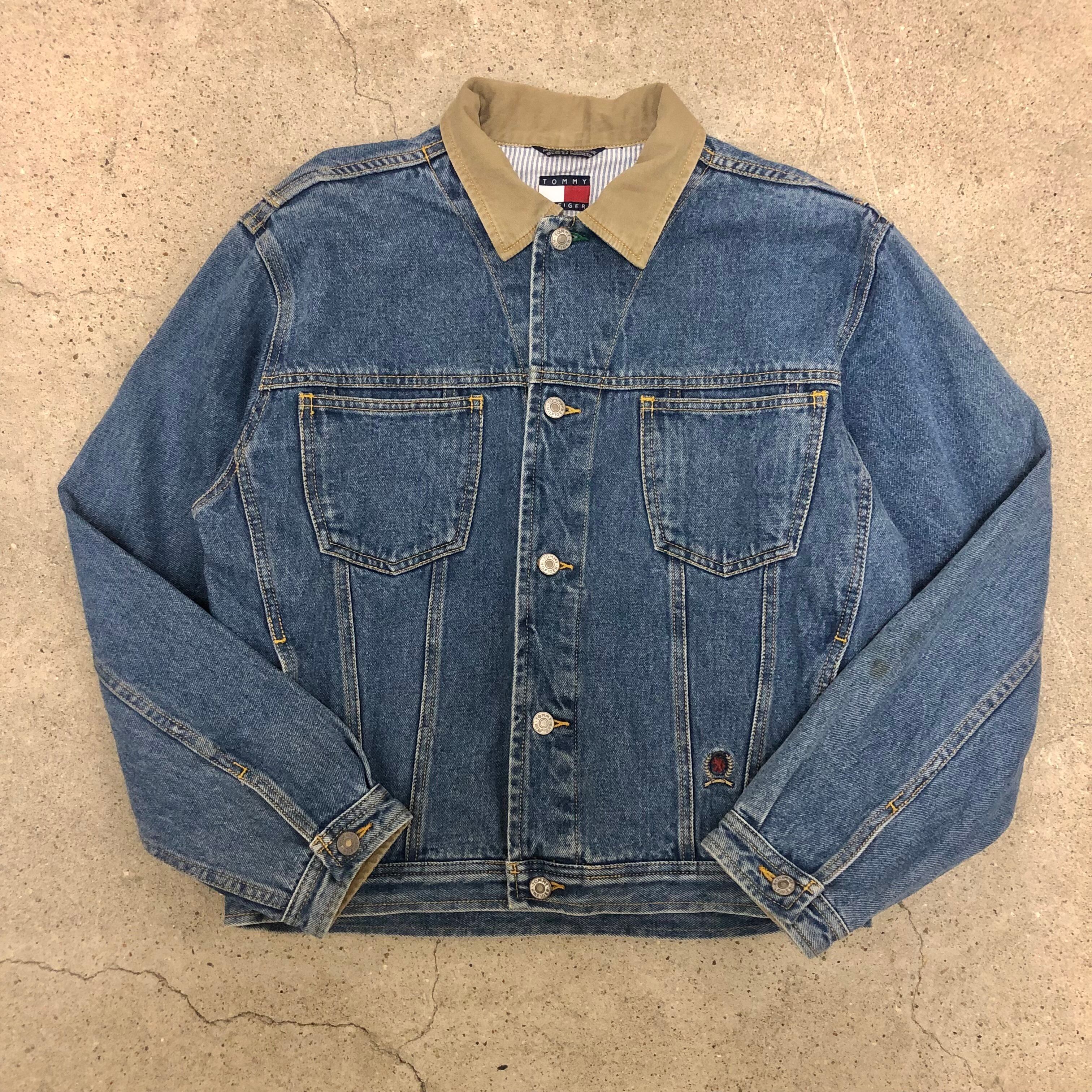 トミーヒルフィガー/メキシコ製/ロゴ刺繍デニムジャケット 90年代 旧 