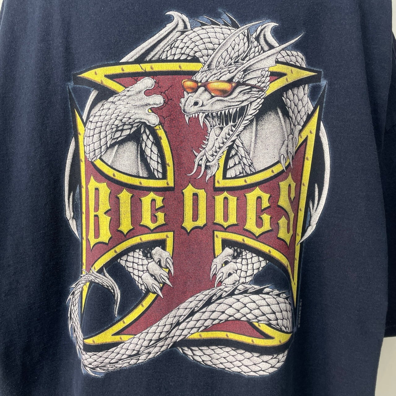 ★90s BIG DOGS ヘンリーネック Tシャツ 犬 アニマル 刺繍 緑