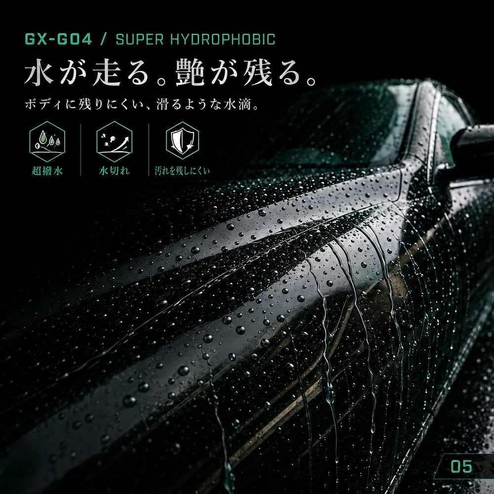 自動車用練り状ボディコーティング剤 車体の艶出し・撥水保護 深い艶・超撥水・帯電防止 60g 拭き上げクロス付 Glaxis GX-G04 SHIELD