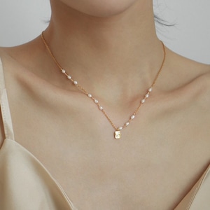 mini pendant pearl chain necklace N20270