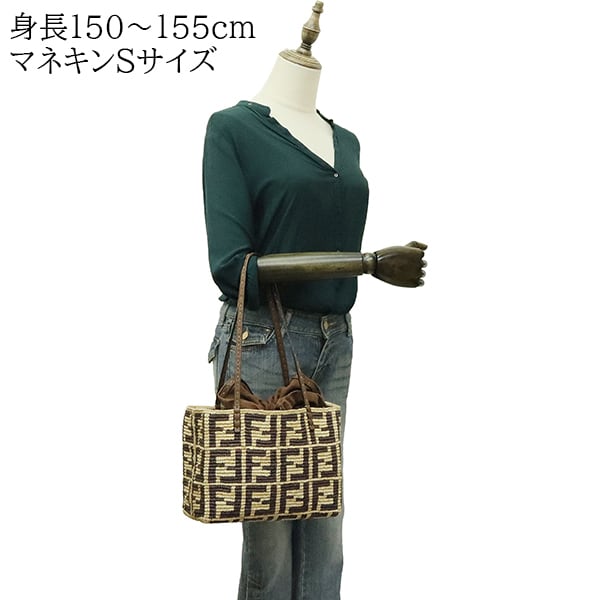 Used FENDI フェンディ ロールスモール トートバッグ 8BH424 ラフィア