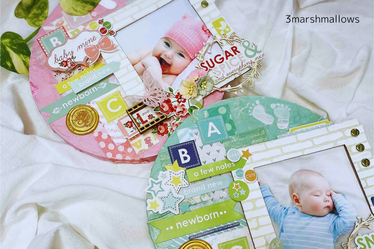 【期間限定価格】円形フォトフレーム※赤ちゃん男の子(水色ベーシック)※ユニーク好きなこだわりママさんへ 出産ギフトにも