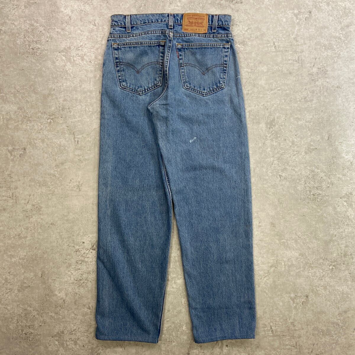 90年代 USA製 Levi's リーバイス 550 RELAXED FIT TAPERD LEG ワイド ストレート デニムパンツ メンズW34 古着 アメカジ 90s ヴィンテージ VINTAGE 青色 90年代 USA製 Levi's リーバイス 550 RELAXED FIT TAPERD LEG ワイド
