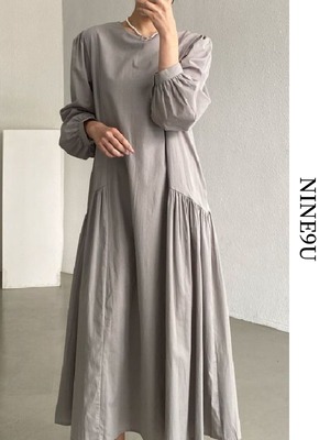 fluffy natural long one-piece 4color【NINE5936】