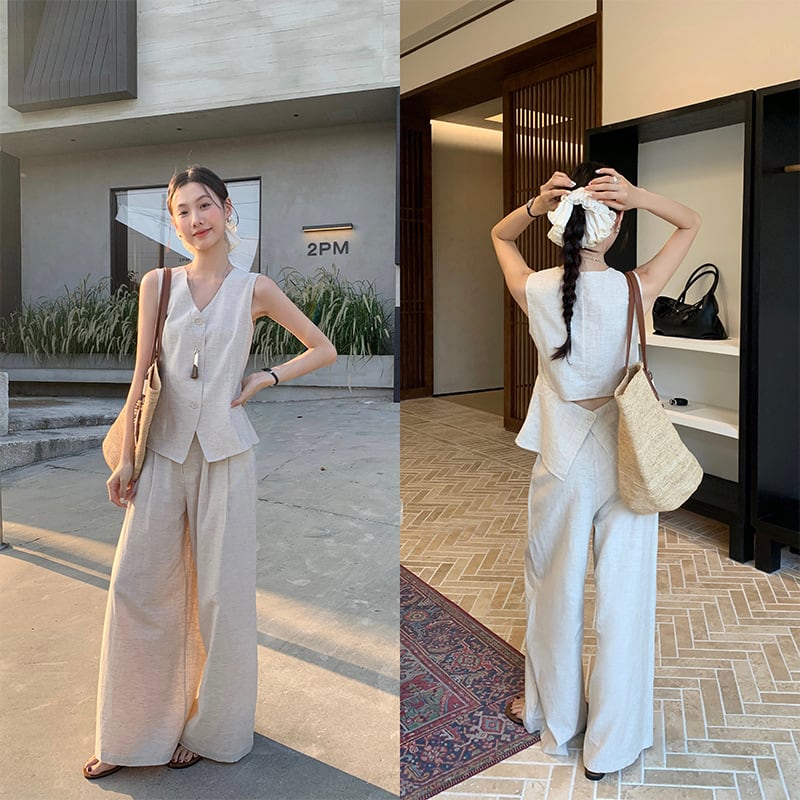 【 レディース 】セットアップ/リネンカジュアルスーツ/