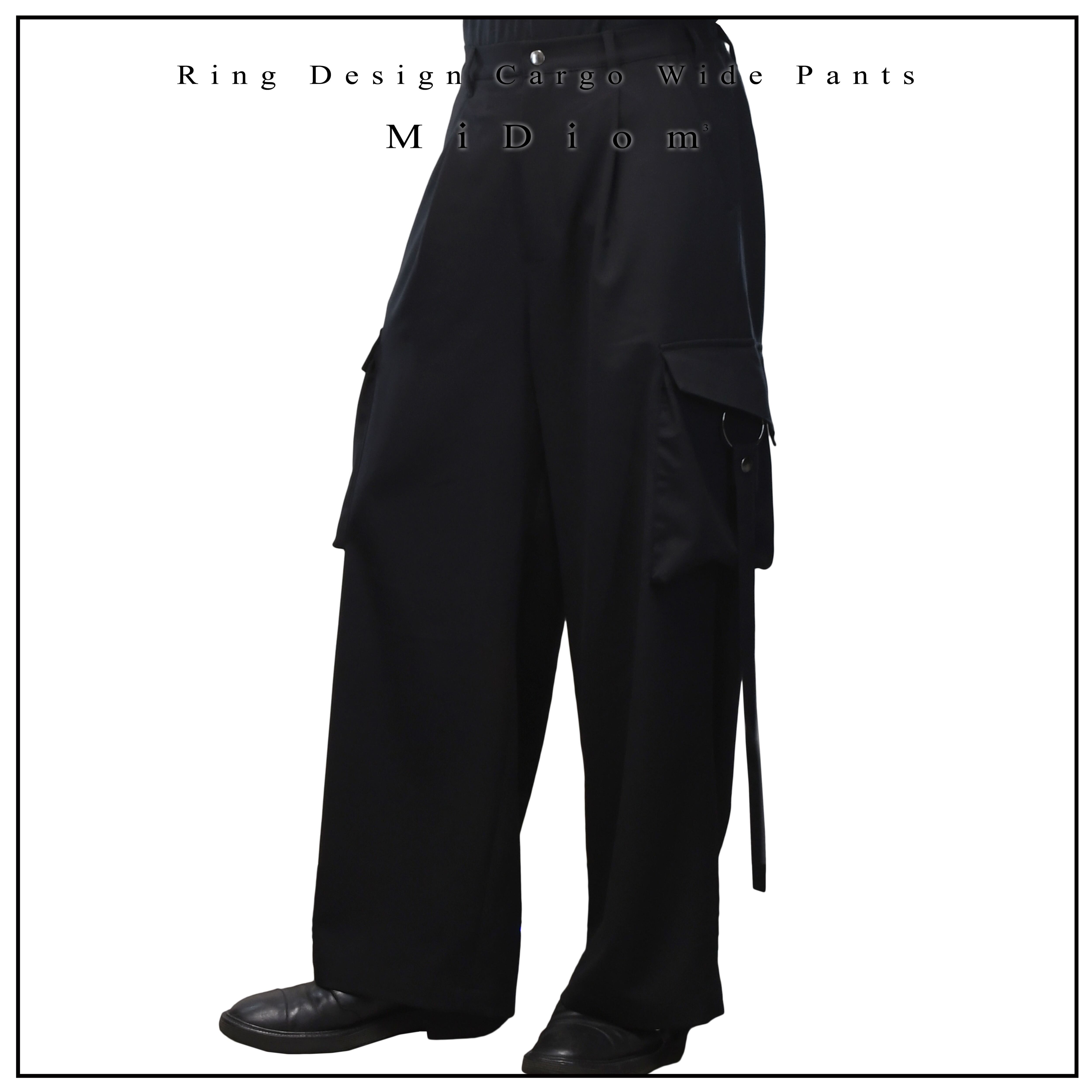 【MiDiom】Ring Design Cargo Wide Pants