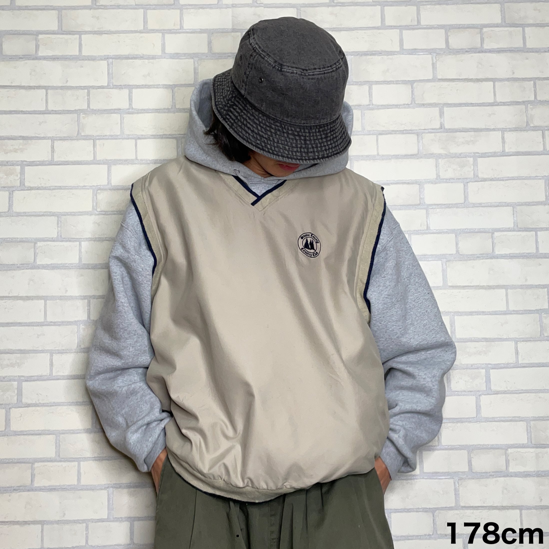 【k5552】USA90sヴィンテージ刺繍ロゴナイロンプルオーバージャケット