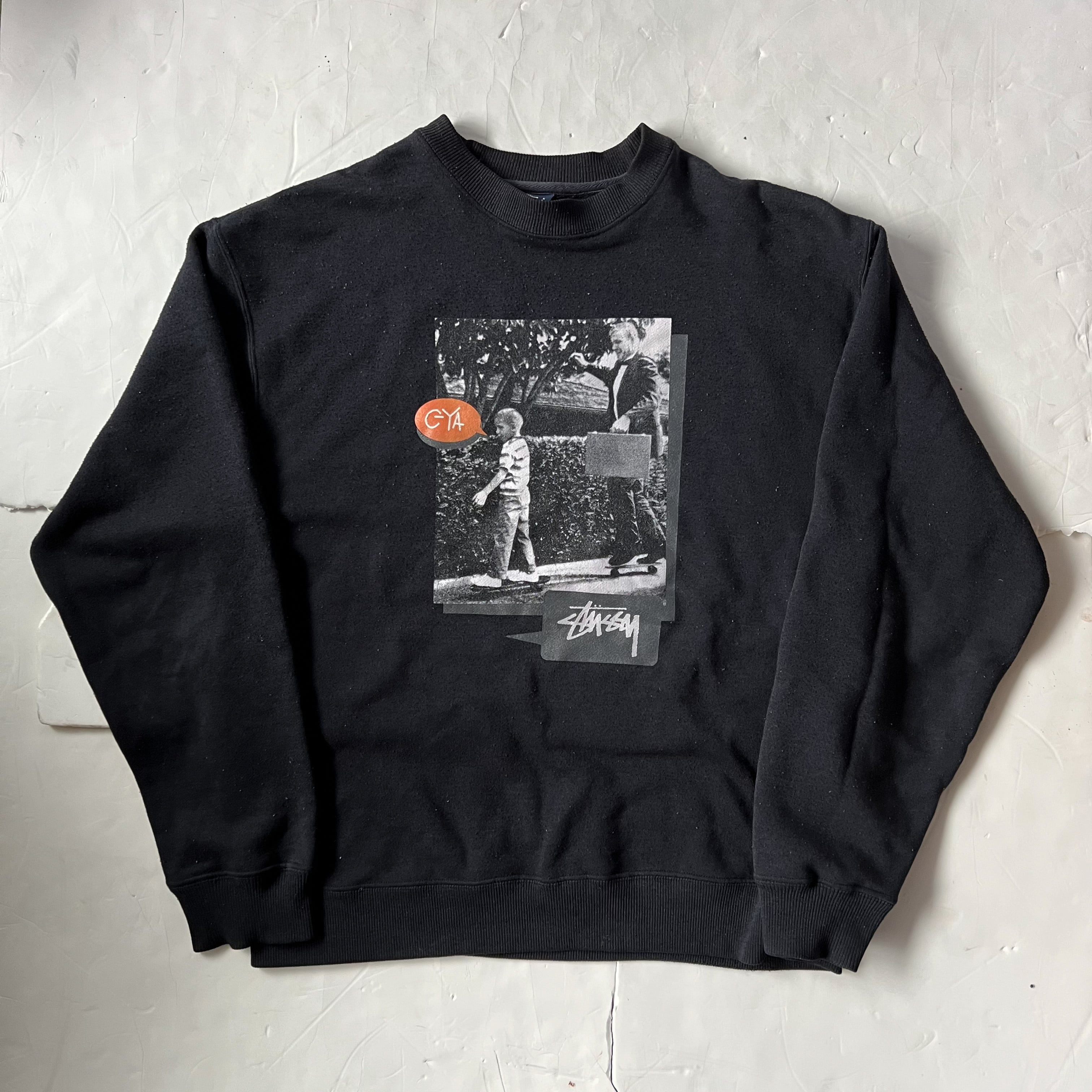 00s “stussy” C-YA photo black sweat ストゥーシー フォト ブラック