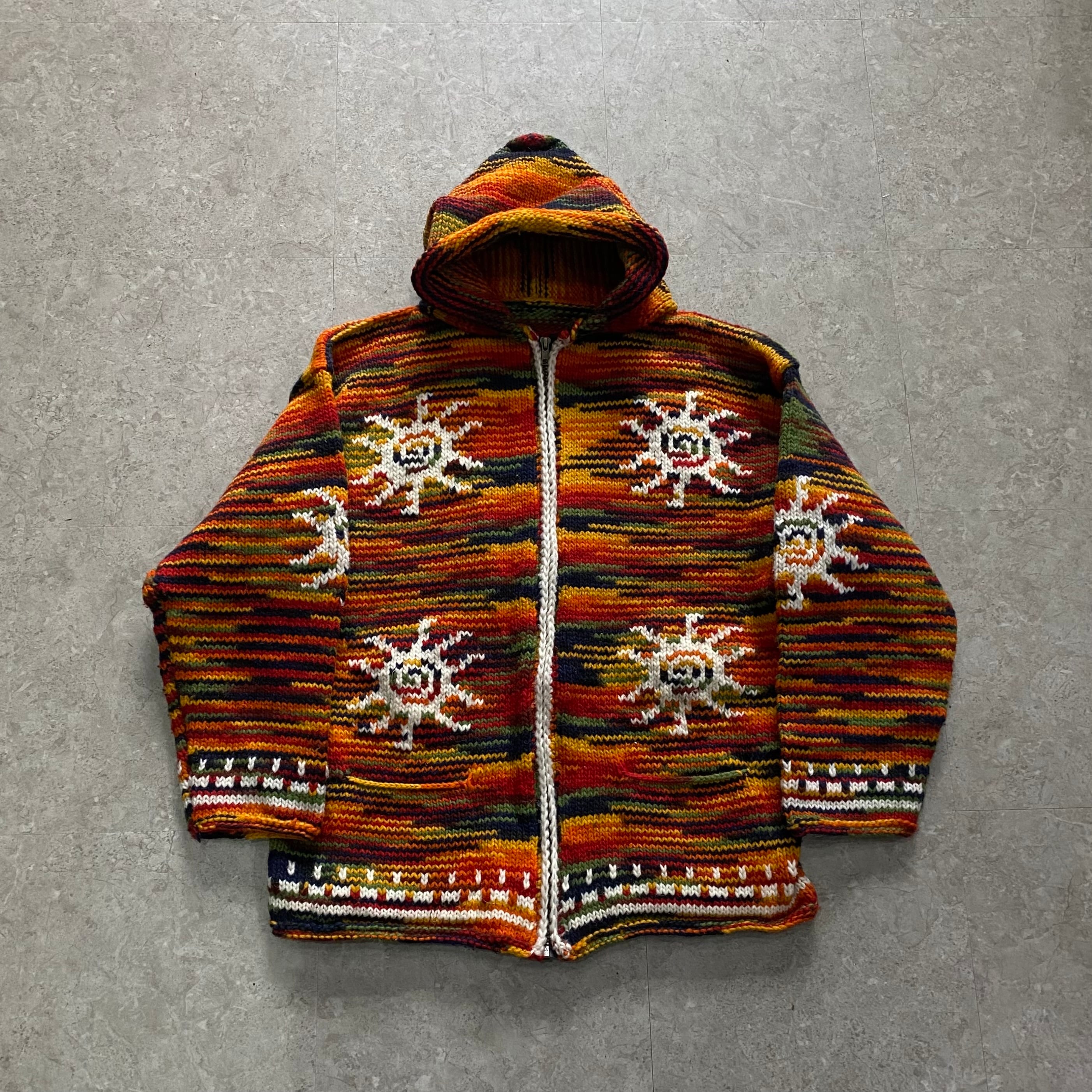 old Ecuador zip up knit hoodie【仙台店】 | What