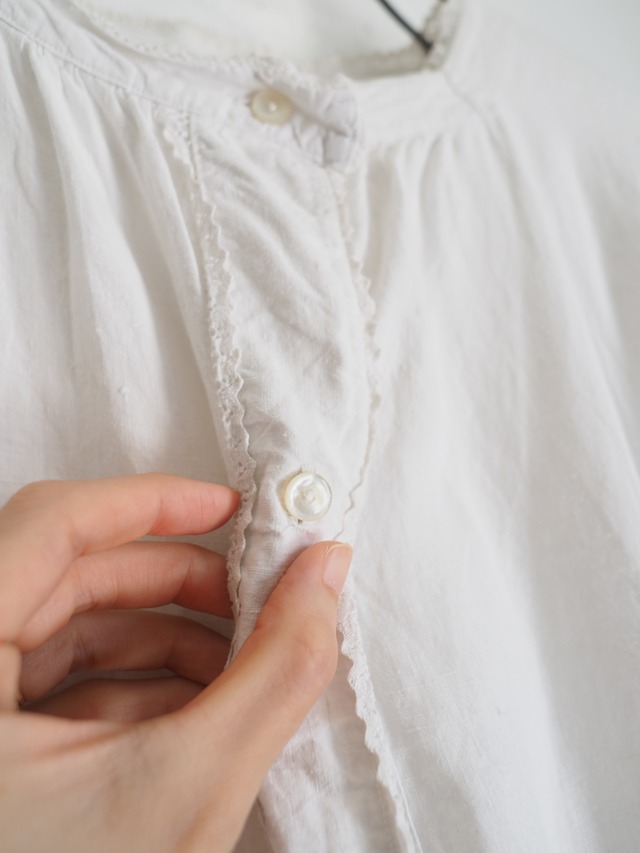 1900’s ~1920’s FRANCE Antique Cotton Linen? Night Dress